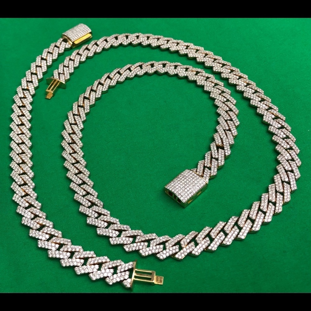 Diamond Cuban Link 38cts Necklace and Bracelet